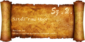 Sztáray Upor névjegykártya